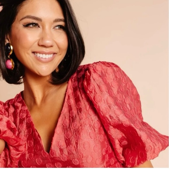 Rachel Parcell Flared Puff Sleeve Organza Mini Dress - Picture 7 of 15